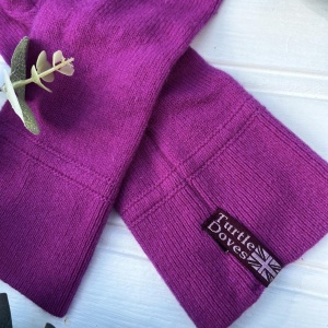 Cashmere Fingerless Gloves - Magenta